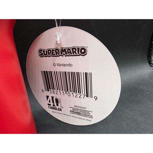 Super Mario 40oz Metal Tumbler With Straw Red - Picture 7 of 8